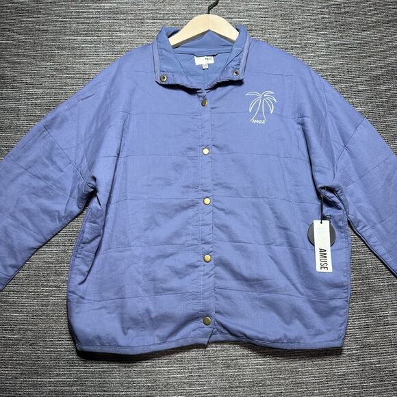 Society Amuse Jacket Women's S/M Blue Snap - Picture 1 of 16
